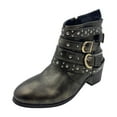 thumbnail image 2 of BONIXOOM Fall Boots For Women 2023 Low Heel Rubber Lace-Up Ankle Winter Army Green, 2 of 4
