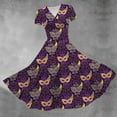 thumbnail image 2 of JGNGSHN Mardi Gras Dress for Women,2025 Summer Trendy Carnival Themed Print Parade Party Dress Casual V Neck Short Sleeve Maxi Dress, 2 of 4