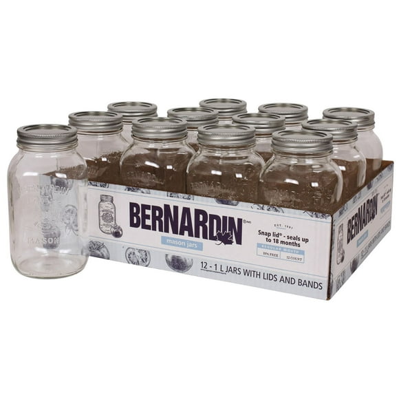 Bocaux en verre Bernardin à ouverture régulière, 1 L 12 unités