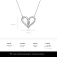 thumbnail image 5 of Verozi 925 Sterling Silver Gorgeous Heart Necklace for Women, Earrings for Women, Cubic Zirconia AAAAA, Mother's Day Gift, 18’’ Chain, 5 of 6