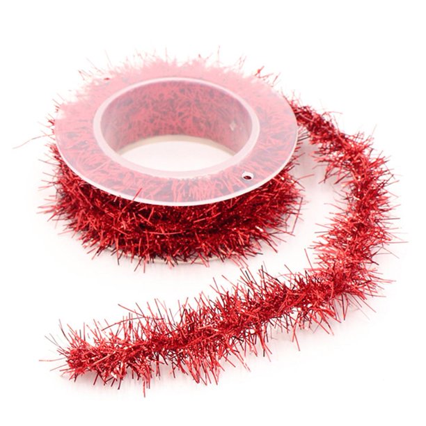 Wartleves Cinta navideña con alambre ancho Cinta navideña con purpurina Cintas brillantes de colores