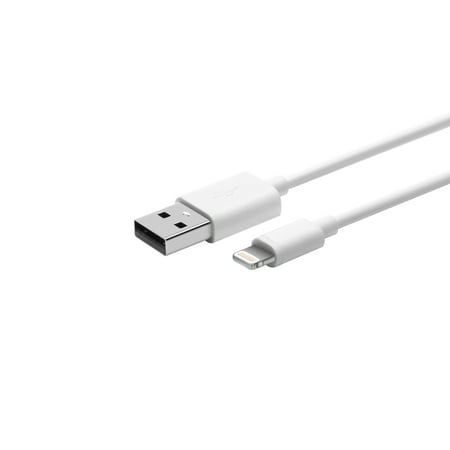 - Onn Sync And Charge Cable With Lightning Connector, 6 Feet, White, 2-Pack
