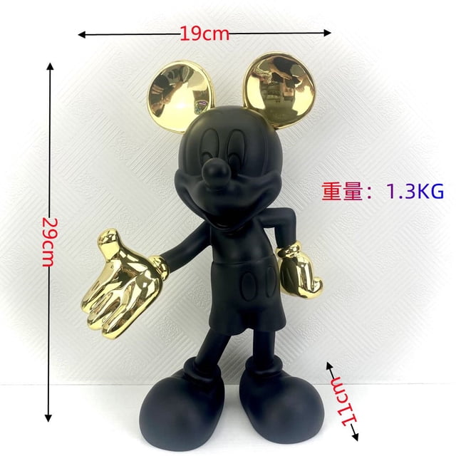 20/29cm Disney Mickey Mouse Figures Cartoon Resin Welcome Pose Mickey Action Figurines Anime Collection Model Dolls Children Toy Gao Jinjia LED
