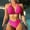 Hot Pink, variant on Blmnix Sexy Swimsuits Bathing Suit for Women Bikini Swimsuits Set Swim Skirts Tankini Swimsuits Pink Halter One Piece Bathing Suit,XL