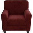 thumbnail image 1 of Couch Cover Velvet Plush Sofa Slipcover (Chair, Wine Red), 1 of 7