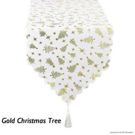 

Christmas Table Runner Star Christmas Tree Design Table Runner Tablecloth Decor