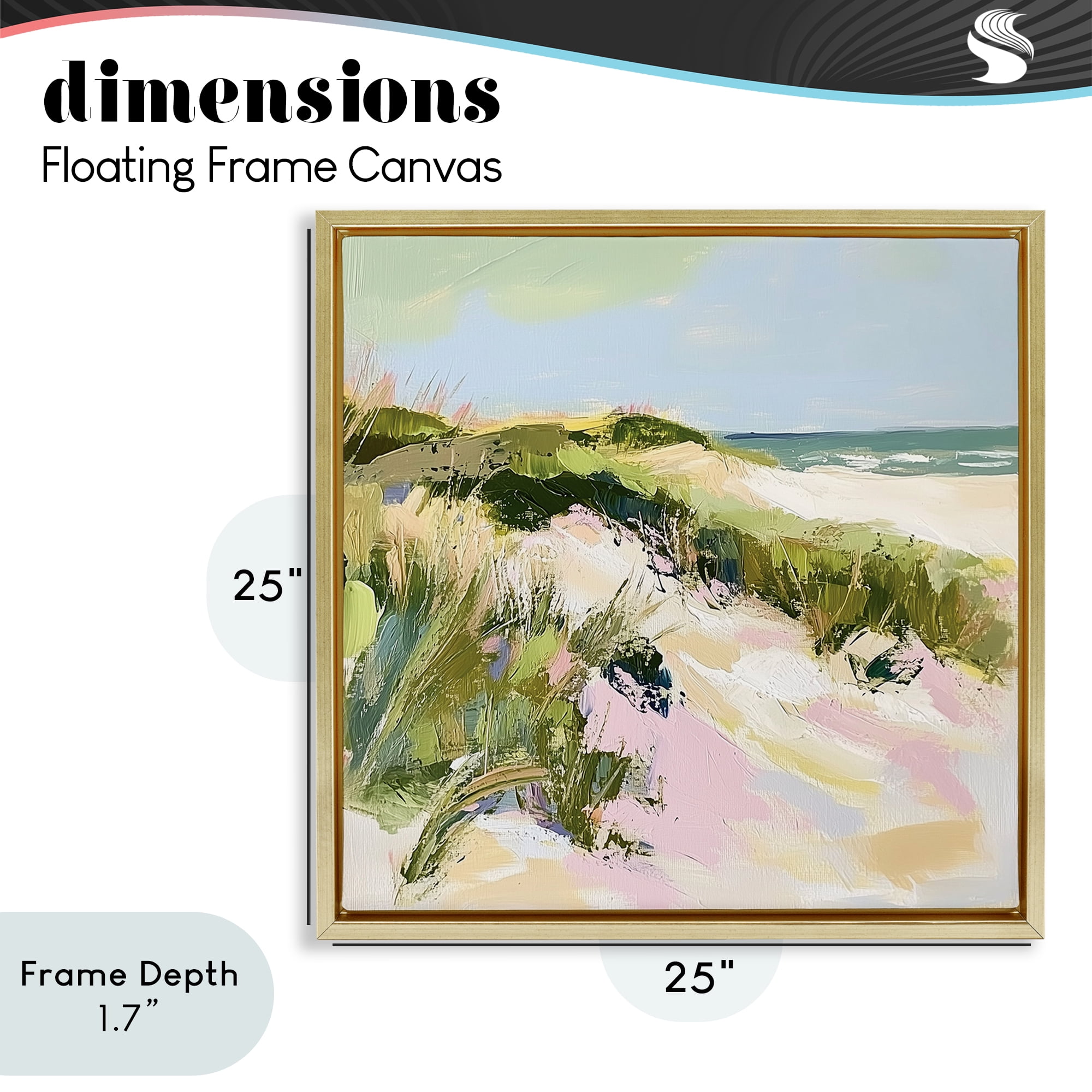 Stupell Industries Pastel Coastal Dunes at Sunrise Gold Framed Floater Canvas Wall Art, design by Heidi Kuntz