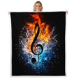 thumbnail image 1 of Erosebridal Musical Notes Throw Blanket for Couch 60x80,Abstract Water Fire Fleece Blanket,Melody Bedroom Decor,Ultra Soft, 1 of 6