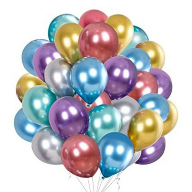 Lot de 60 ballons dorés métallisés, dorés, noirs, décoration  d'anniversaire, ballons à l'hélium de 30,5 cm, pour décoration, fête,  mariage