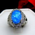 thumbnail image 4 of Gianna Statement Ring Oval Shape Blue Fire Opal Womens Ginger Lyne Collection, 4 of 5