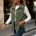 thumbnail image 4 of BXJX Womens Corduroy Vests, Button Down Lapel Collar Casual Sleeveless Spring Fall Outerwear Green Size S-2XL, 4 of 8