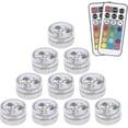 thumbnail image 1 of Luces LED sumergibles impermeables RGB multicolor, 10 miniluces subacuáticas con control remoto para piscinas., 1 of 5