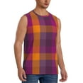thumbnail image 2 of Daiia Purple Yellow Buffalo Plaid Printed Men's Tank Tops,Casual Soft Sleeveless Gym Muscle Shirts Bodybuilding Tee-X-Large, 2 of 8
