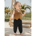 thumbnail image 5 of Rovasas Toddler Boys Girls Suede Vest Solid Color Tassel Cowgirls Waistcoat, 5 of 9