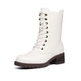 thumbnail image 1 of Botas DREAM PAIRS DMB214 blancas con cordones, media caña para mujer talla 7.5, 1 of 4