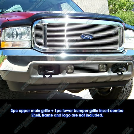 - 1999-2004 Ford F-250/F-350 Super Duty/Excursion Billet Grille Grill Combo Insert