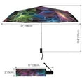 thumbnail image 3 of Compact Sun Umbrella Windproof Travel Umbrellas for Rain Strong Portable UV Protection Neon Flowers, 3 of 8