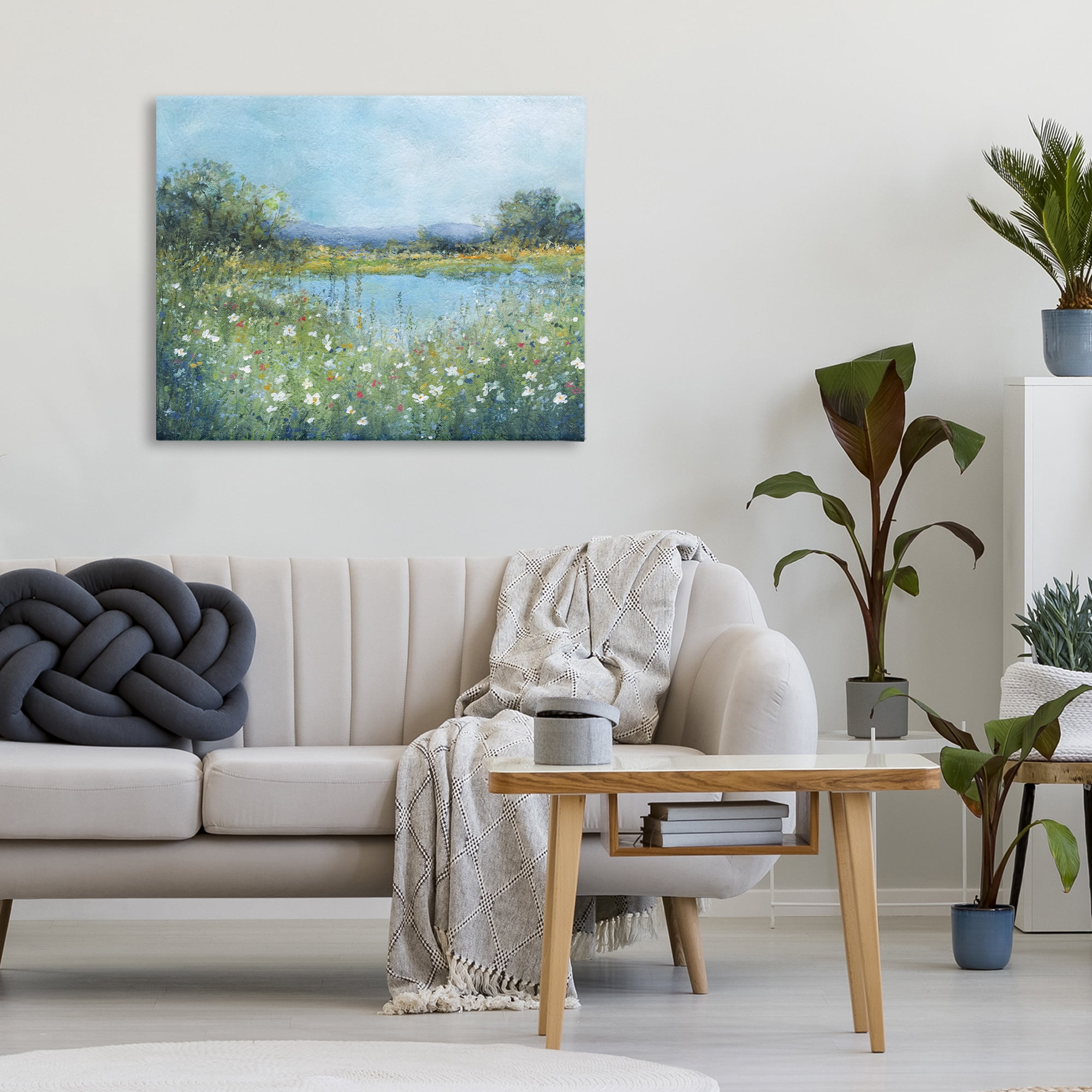 Stupell Industries Impressionist Meadow Surrounding Pond Canvas Wall Art, design by Carol Robinson
