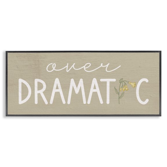 Stupell Industries Shabby Chic Over Dramatic with Floral Black Framed Giclee Art, 24 x 10, by Lil' Rue