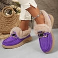 thumbnail image 5 of Purple Ladies Thick Sole Winter Boots With Metal Chain Accents And Soft Furry Trim For Comfortable Flat Heel Outdoor Wear, 5 of 6