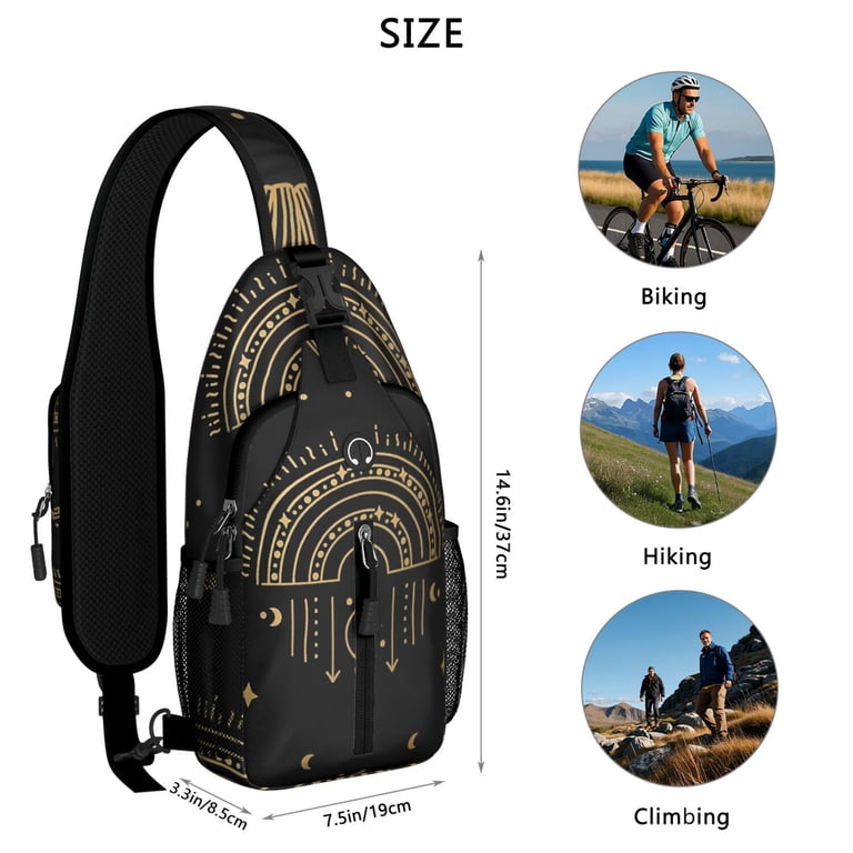 Women\'s Goth Sling Backpack Crossbody Shoulder Bag Travel Hiking Daypack Gift Amazon.com: BCQJNB Skull Black Gothic Sling Backpack  main image 2