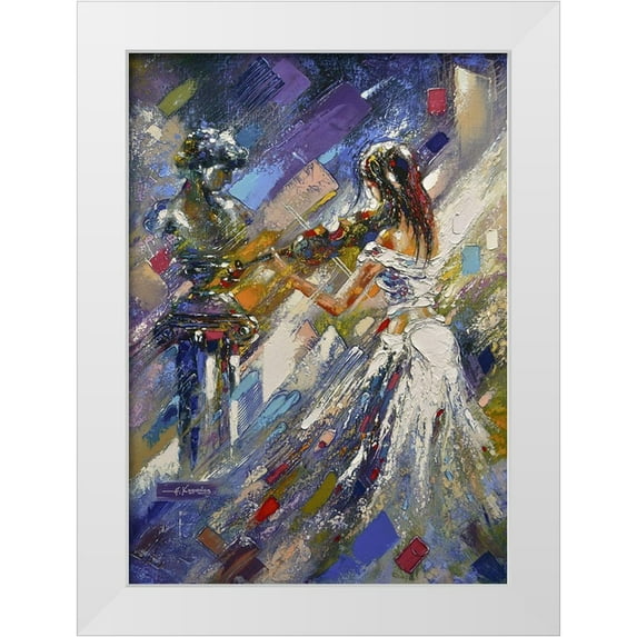 Chodyukov, Aleksander 11x14 White Modern Wood Framed Museum Art Print Titled - Girl play Violin