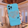 thumbnail image 1 of Funda de silicona de viaje con mapa del mundo de aviones populares de lujo para iPhone 11 12 13 14 Pro Max 13Mini 13ProMax Cute Candy Matte Soft Cover Deng Xun unisex, 1 of 2