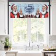 thumbnail image 5 of Christmas Santa Claus Valances for Windows Happy New Year Winter Snowing Blue Rod Pocket Curtain Valance Window Treatment Short Curtains for Kitchen Living Room, 60"x14", 5 of 5