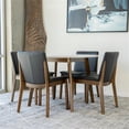 thumbnail image 4 of Clayton 5-Piece Mid-Century Dining Set w/ 4 Faux Leather Dining Chairs in Black, 4 of 5