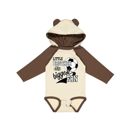 

Inktastic Little Brother and Biggest Fan- Soccer Player Gift Baby Boy Long Sleeve Bodysuit