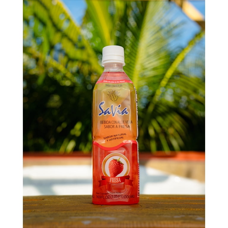 Savia Strawberry Aloe Vera Drink 12/16.9oz - Walmart.com