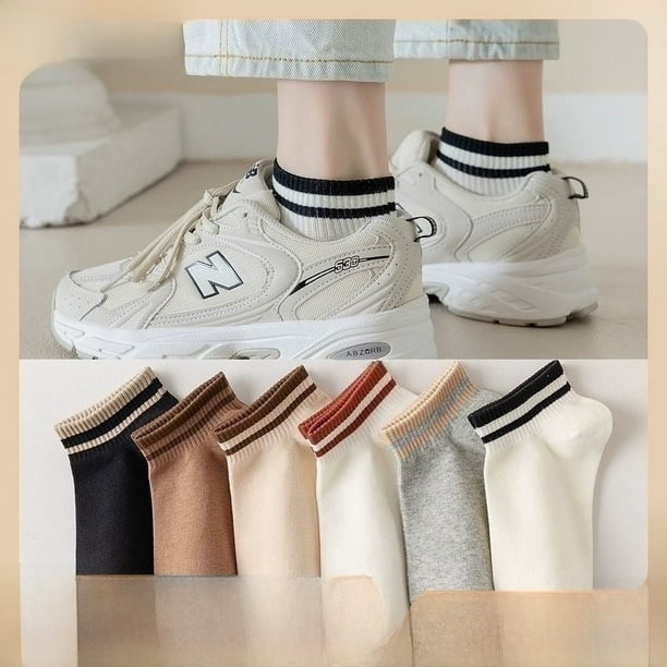 Calcetines de mujer a rayas simples otoño fino otoño ins calcetines de moda calcetines de algodón transpirables de celebridades de Internet a juego