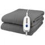 Pure Warmth Solid Flannel Electric Heated Warming Twin Blanket Grey