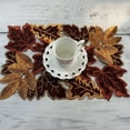 thumbnail image 4 of Bewildely Tapete de bordado con follaje de arce otoñal, manteles individuales de otoño para comedor hogareño, decoración de larga rústica Mostrada 35*174 cm, 4 of 6
