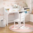 thumbnail image 3 of Study Desk for Kids with Hutch, Storage Cabinet, Wooden Children Study Writing Table,Computer Workstation for Kids Bedroom & Study Room, 3 of 7