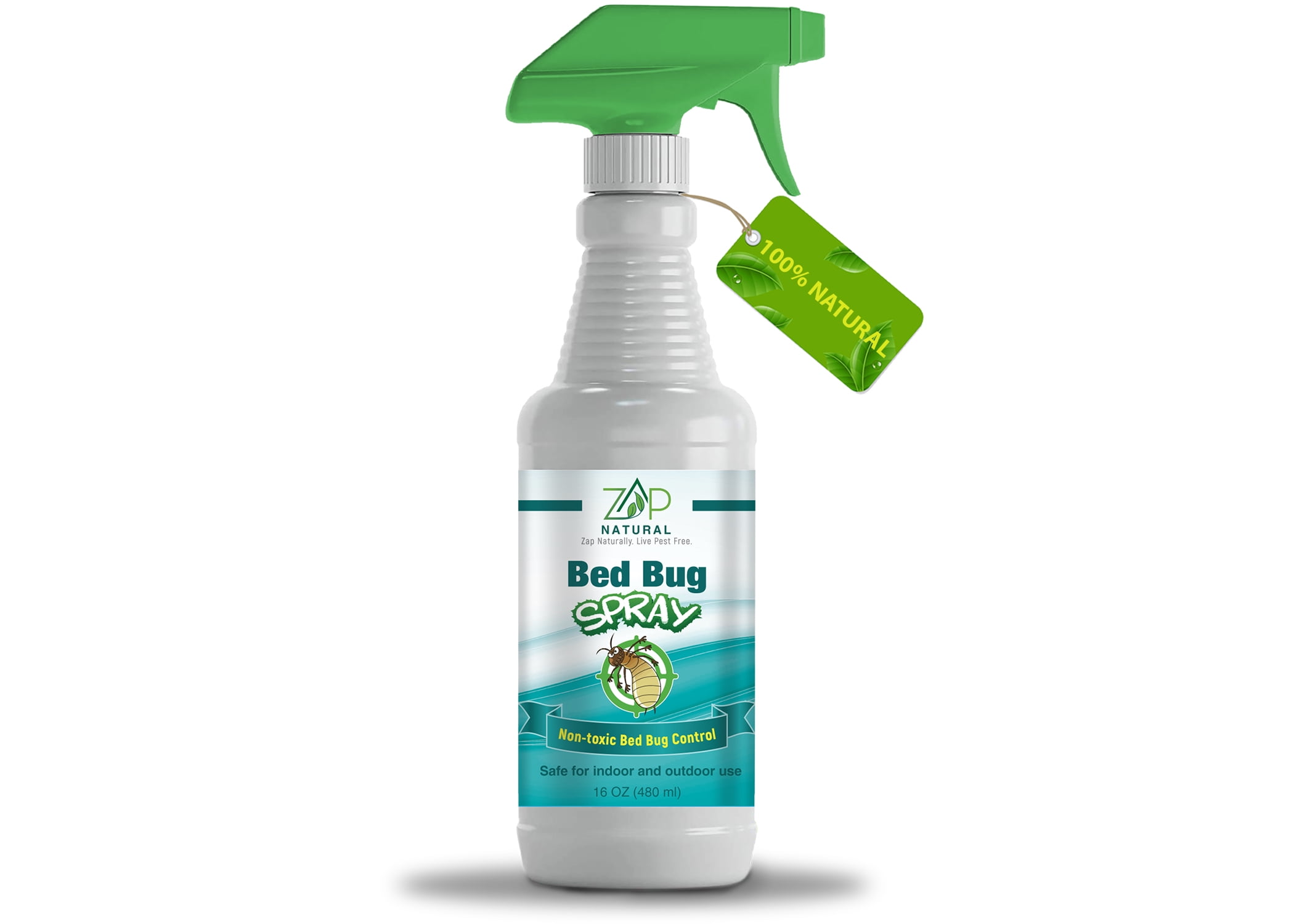ZapNatural Bed Bug Control Spray, 16 oz, Natural Repellant Kills Bed