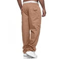 thumbnail image 4 of NinXxx Men's Versatile All Season Cargo Zipper Button Hem Solid Plus Size Outdoor Trousers Gold XXXL, 4 of 6