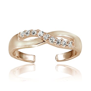 Bague D'orteil (Toe Ring) Argent 925 Avec Zirconium Cubique - Modèle Infini Torsadé - Neuf Sans Boîte