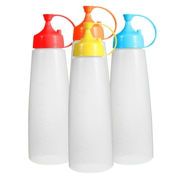 PAMINGONO  4Pcs Food Grade Sauce Squeeze Containers Leak Proof Kitchen Use