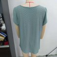 thumbnail image 1 of Camiseta de verano para mujer cuello en V camisetas de manga corta con pétalos ahuecados busto plisado color puro ajuste holgado para uso diario ANGGREK Otros, 1 of 3