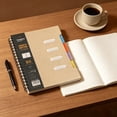 thumbnail image 5 of Spiral Notebook - 4 Subject Notebook, College Ruled Notebook with Dividers Pocket, Tabs Label, for Writing Journal, Home & Office Supplies, 7.5"X10"(Coffee), 5 of 5