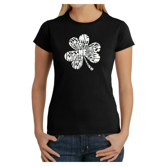 LA Pop Art Women's Word Art T-Shirt - KISS ME I'M IRISH