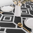 thumbnail image 3 of Moroccan Square Table Cloth, 60 x 60 Black - Washable Water Resistance Microfiber Tablecloth Decorative Fabric Table Cover for Picnic Banquet Party Kitchen Dining Room, 150 GSM, 3 of 6
