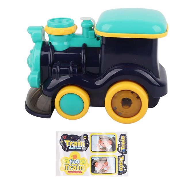 Bubble Blowing Toy Train Sound Light Automatic Battery Powered Bubbles Making Locomotive Car Dark Blue. Toy for kids.