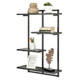 thumbnail image 5 of Danya B. Rhodes 4 Tier Modern Floating Windowsill Wall Shelf Unit with Black Metal Frame and Black MDF Shelves, 5 of 11