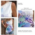 thumbnail image 3 of Top de verano para mujer, cuello redondo, sin mangas, estampado de flores, camiseta básica informal de verano, 3 of 8