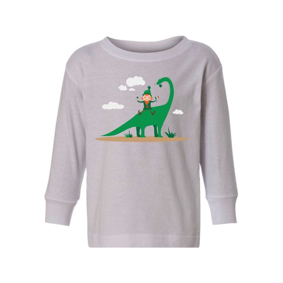 Awkward Styles St Patricks Day Toddler Long Sleeve Shirt Irish Elf Dinosaur Girls Boys T-shirt Proud Irish