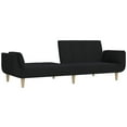 thumbnail image 2 of vidaXL 2-Seater Sofa Bed with Two Pillows Black Fabric, 2 of 5