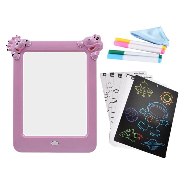 1 Set Drawing Board Dinosaur Luminous Educational 3D Effect LED Drawing Tablet Painting Tools for Children