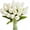 White, variant on 20pcs White Flowers Artificial Tulip Silk Fake Flowers 13.5" for Mother's Day Easter Valentine’s Day Gifts in Bulk Home Kitchen Wedding Decorations